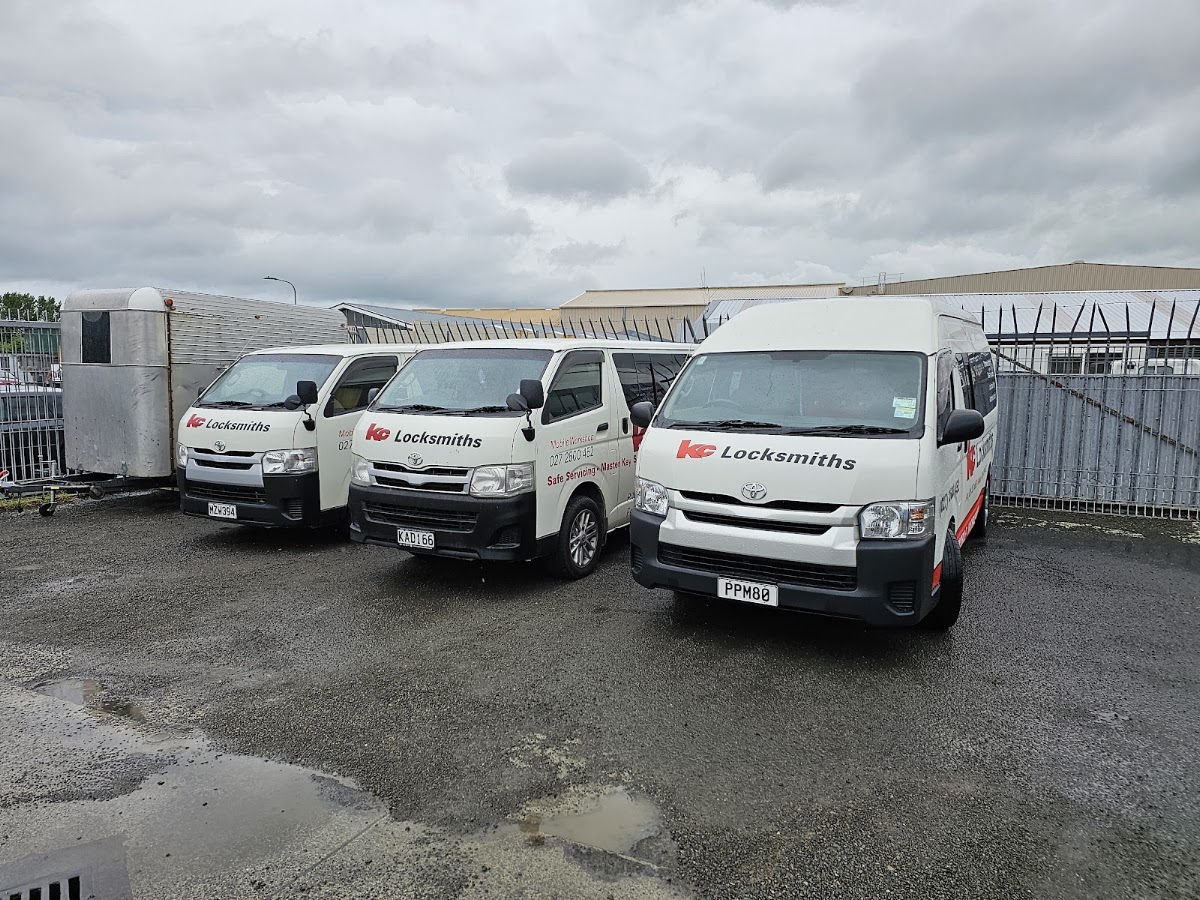 The KC Locksmiths fleet of signwritten vans